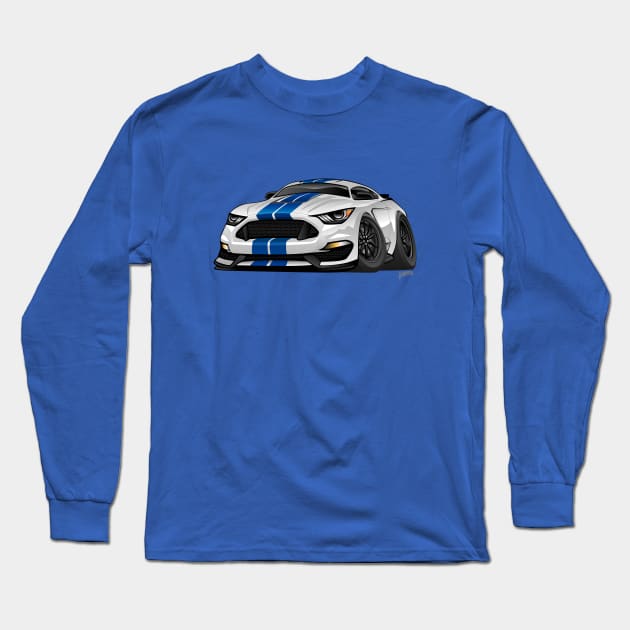 Modern American Muscle Car Cartoon Long Sleeve T-Shirt by hobrath